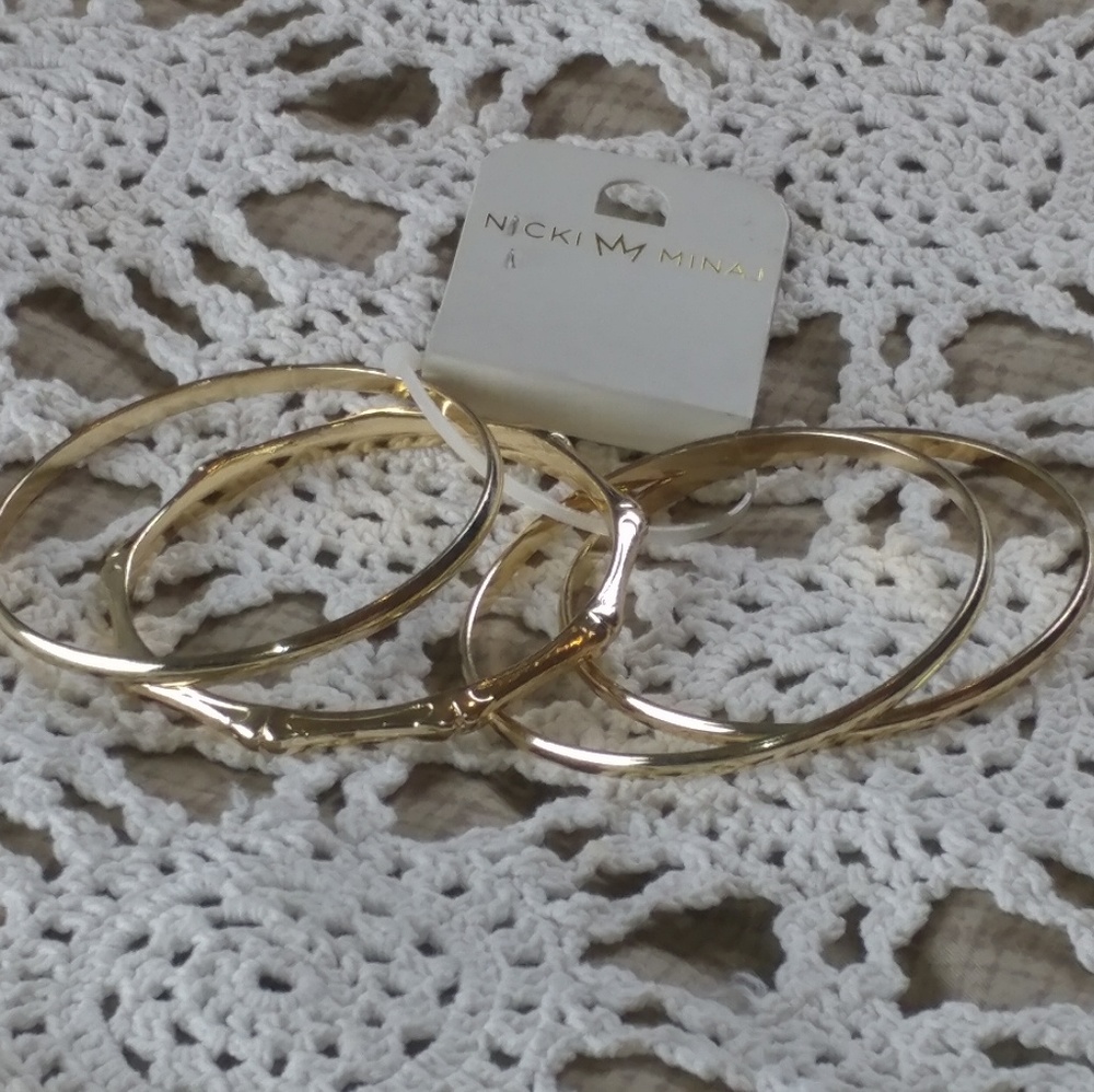 Goldtone Bangles by Nicki Minaj fashion jewelry